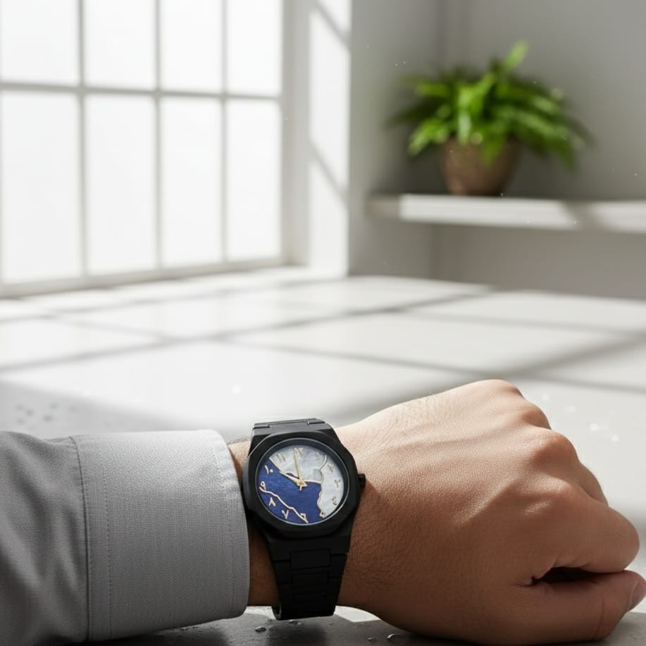 Black Arabic Aura Watch Stylish Aura