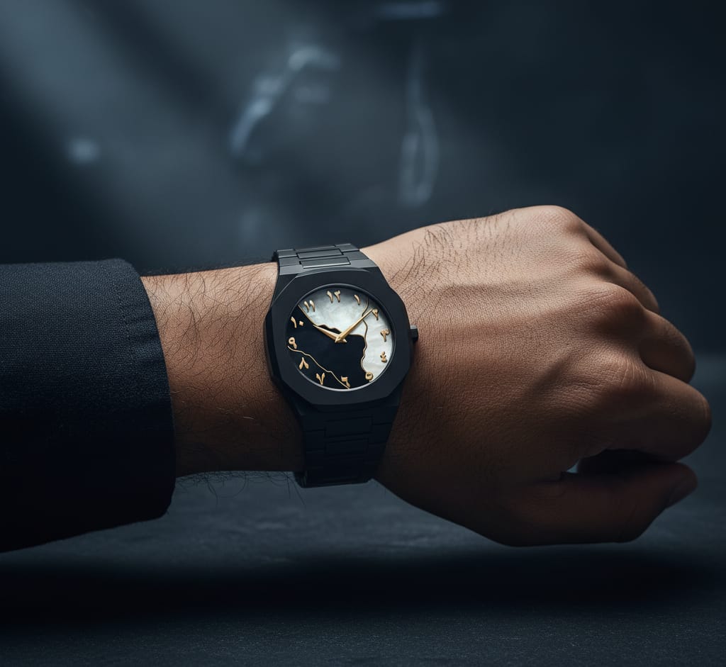 Black Arabic Aura Watch Stylish Aura