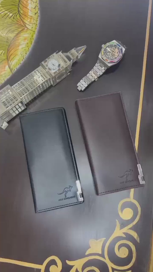 Men’s Long Slim Wallet Microfibre Leather